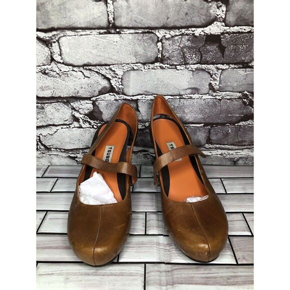 TSUBO AF4-02 Brown Leather Suede MaryJane Strap High Heels Women’s Sz 8M US/38EU - Picture 10 of 16